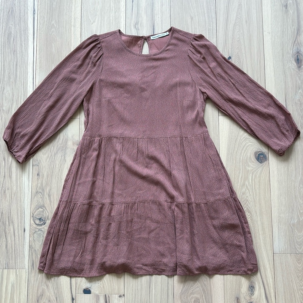 A&F Long Sleeve Polka Dot Babydoll Dress